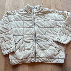 Forever 21 Cream Quilted Puffer Jacket